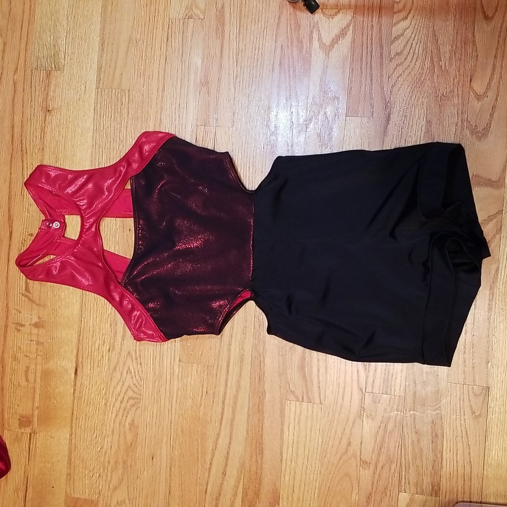 Balera Unitard sparkle red black
